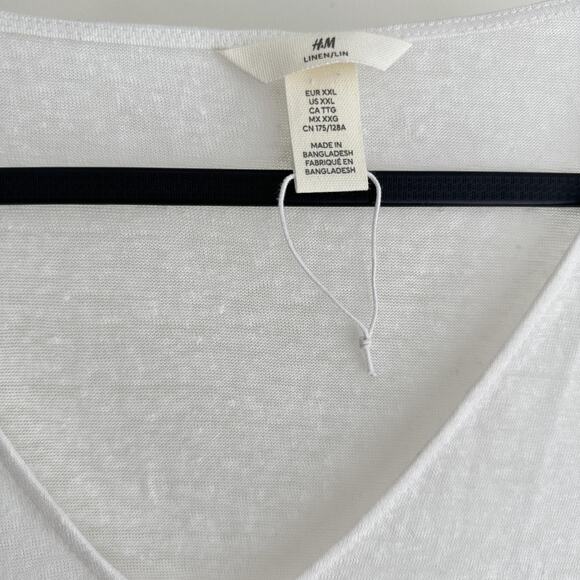 Torrid Tank H&M Top Lot of 2 XXL 2X Linen Blend Navy White Flowy Basic Minimalis - Picture 5 of 10